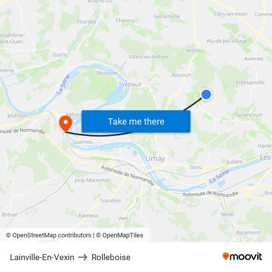 Lainville-En-Vexin to Rolleboise map