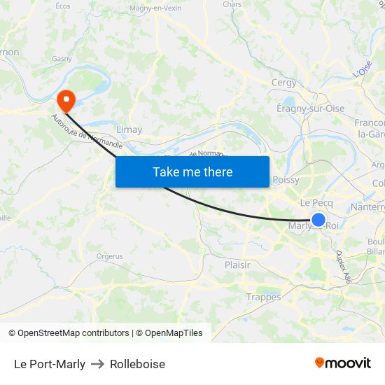 Le Port-Marly to Rolleboise map