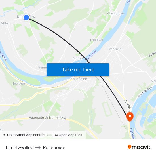 Limetz-Villez to Rolleboise map