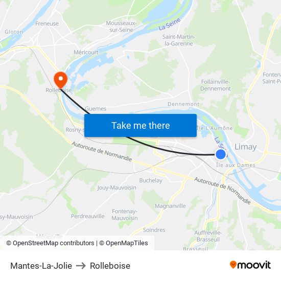 Mantes-La-Jolie to Rolleboise map