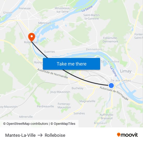 Mantes-La-Ville to Rolleboise map