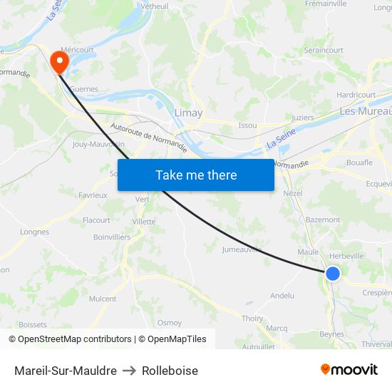 Mareil-Sur-Mauldre to Rolleboise map