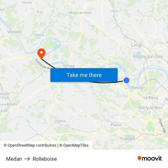 Medan to Rolleboise map