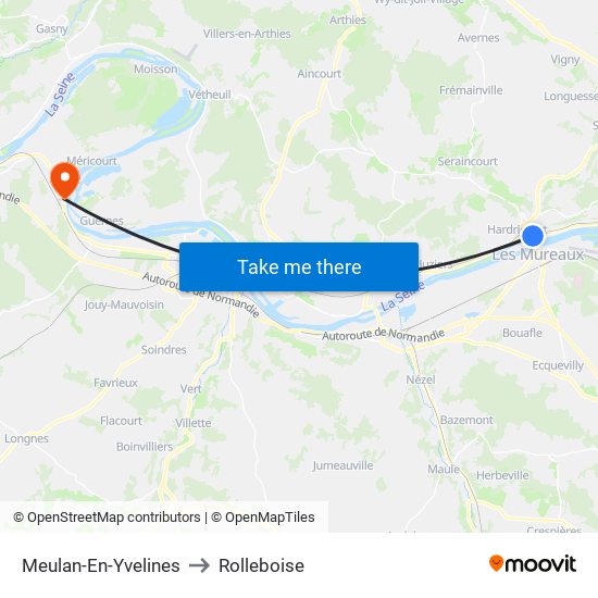 Meulan-En-Yvelines to Rolleboise map