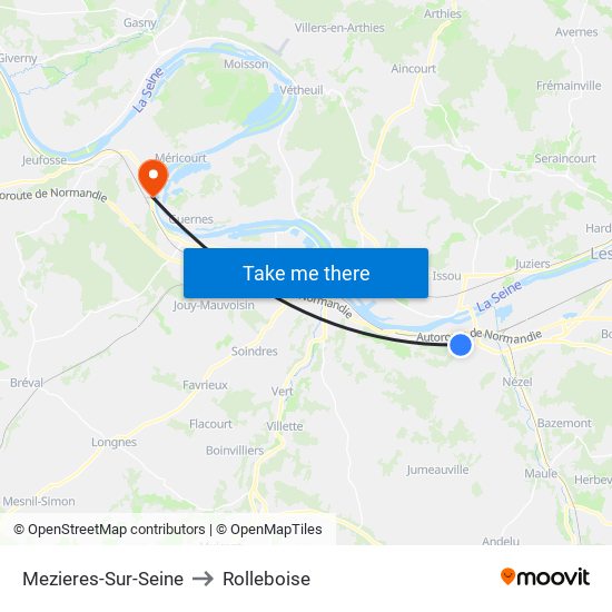 Mezieres-Sur-Seine to Rolleboise map