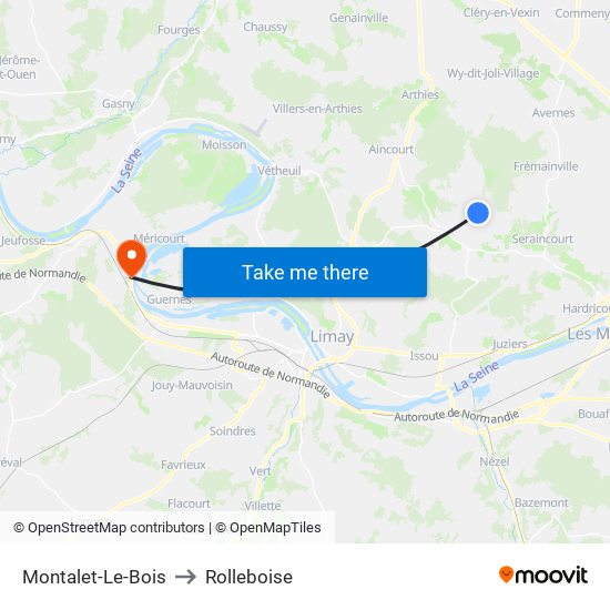 Montalet-Le-Bois to Rolleboise map