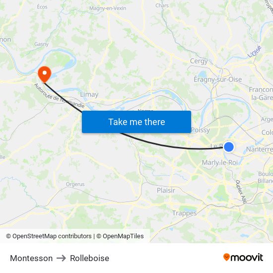 Montesson to Rolleboise map