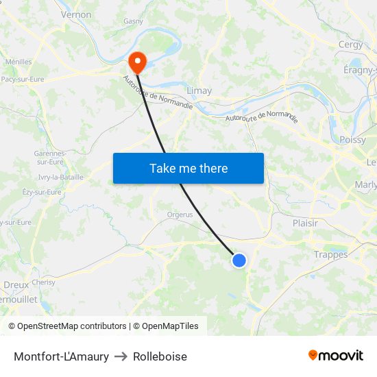 Montfort-L'Amaury to Rolleboise map