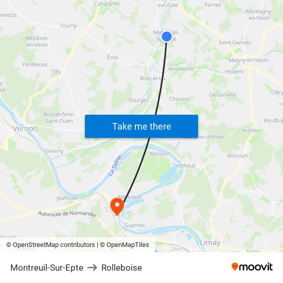 Montreuil-Sur-Epte to Rolleboise map