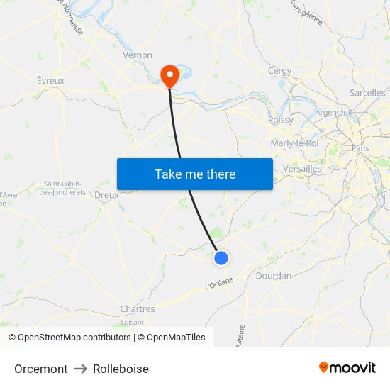 Orcemont to Rolleboise map