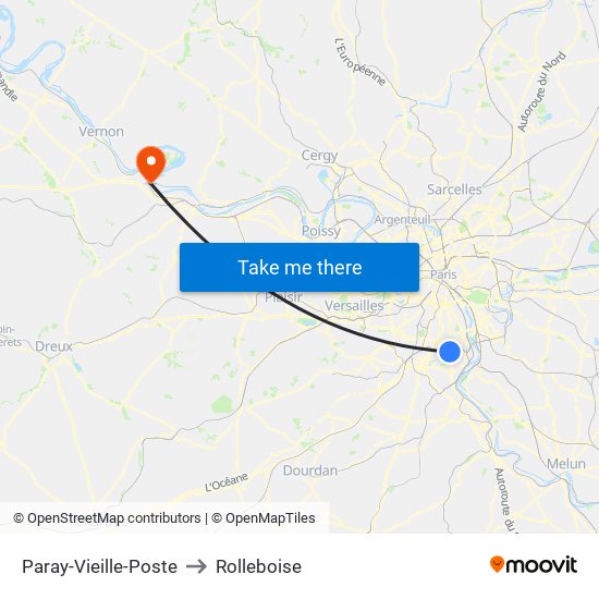 Paray-Vieille-Poste to Rolleboise map