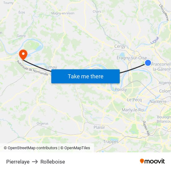 Pierrelaye to Rolleboise map