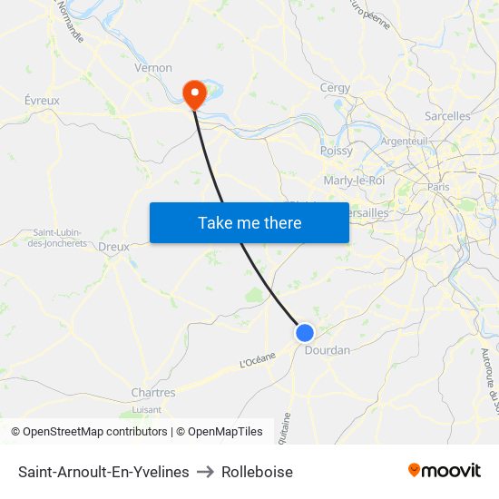 Saint-Arnoult-En-Yvelines to Rolleboise map