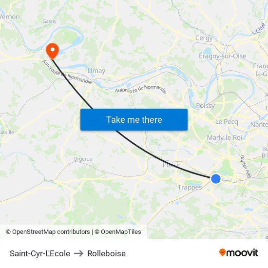 Saint-Cyr-L'Ecole to Rolleboise map