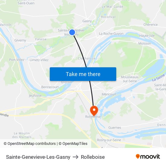 Sainte-Genevieve-Les-Gasny to Rolleboise map