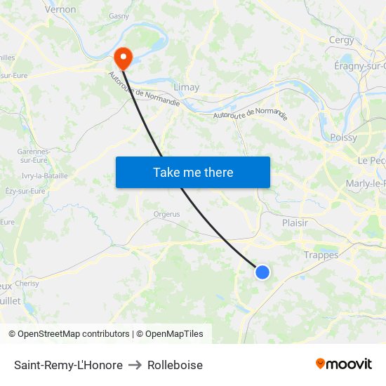 Saint-Remy-L'Honore to Rolleboise map