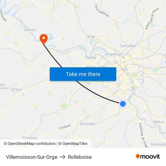 Villemoisson-Sur-Orge to Rolleboise map