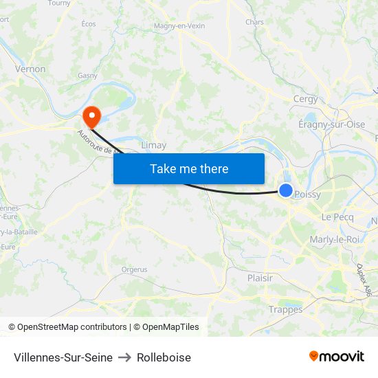 Villennes-Sur-Seine to Rolleboise map