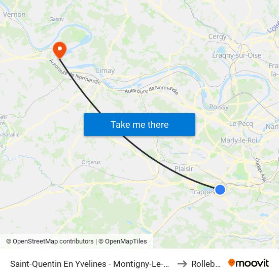 Saint-Quentin En Yvelines - Montigny-Le-Bretonneux to Rolleboise map