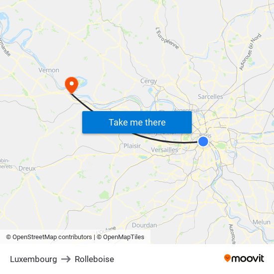 Luxembourg to Rolleboise map