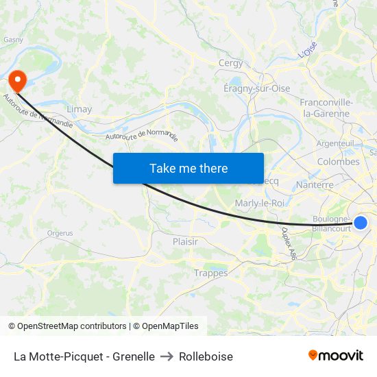 La Motte-Picquet - Grenelle to Rolleboise map