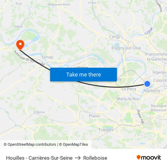 Houilles - Carrières-Sur-Seine to Rolleboise map
