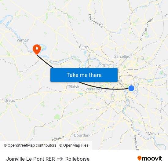 Joinville-Le-Pont RER to Rolleboise map