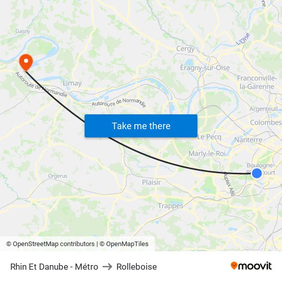 Rhin Et Danube - Métro to Rolleboise map