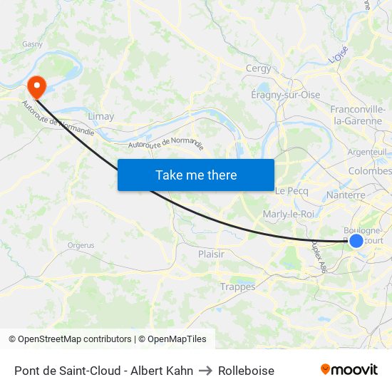 Pont de Saint-Cloud - Albert Kahn to Rolleboise map