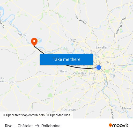 Rivoli - Châtelet to Rolleboise map