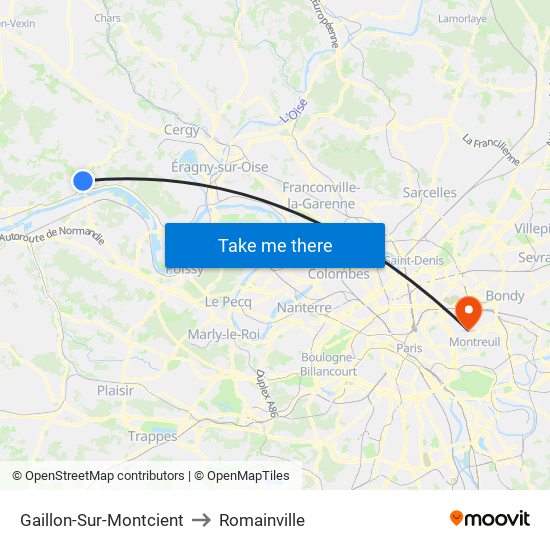 Gaillon-Sur-Montcient to Romainville map