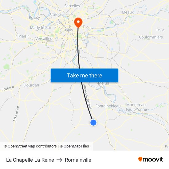 La Chapelle-La-Reine to Romainville map