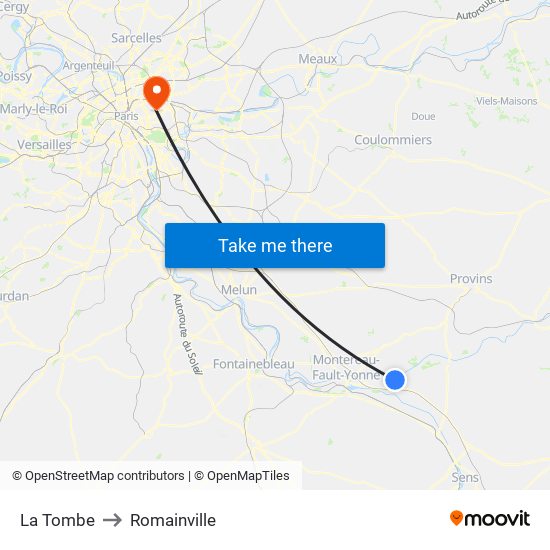 La Tombe to Romainville map