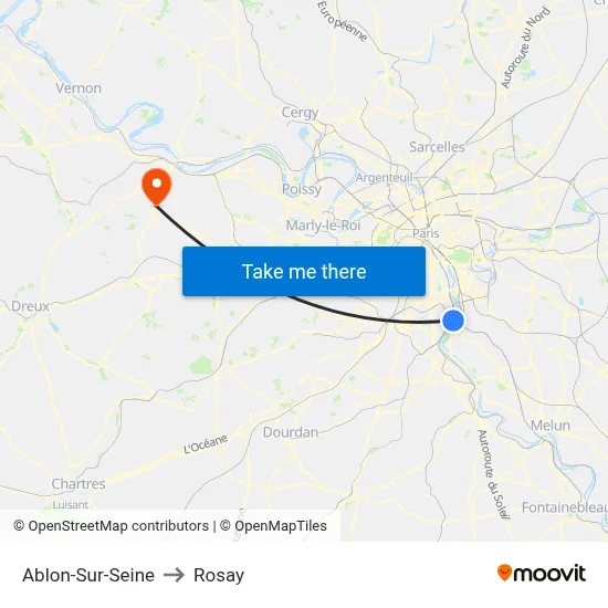Ablon-Sur-Seine to Rosay map