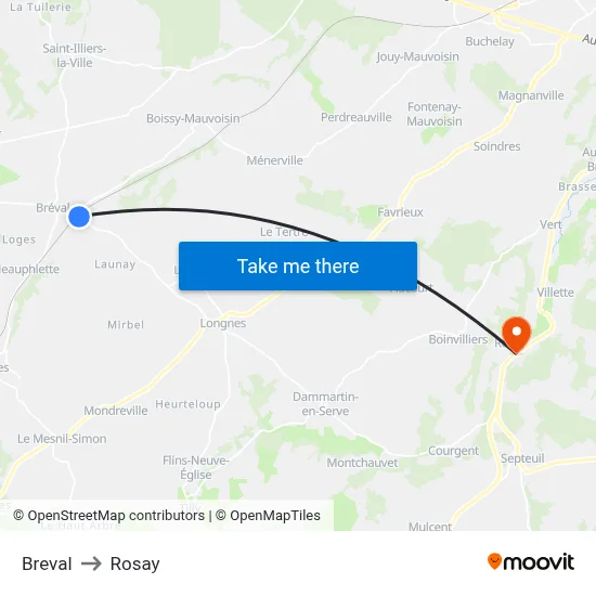 Breval to Rosay map