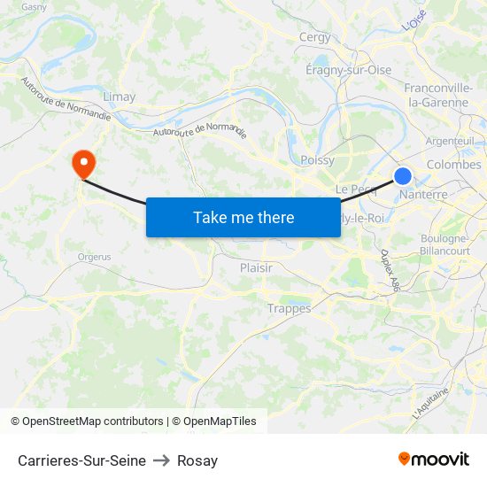 Carrieres-Sur-Seine to Rosay map