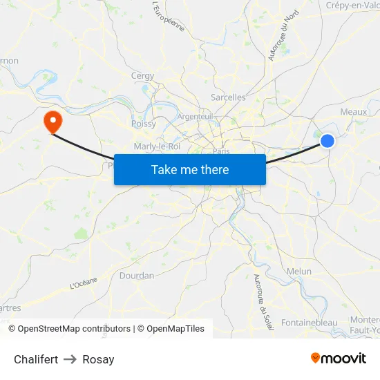 Chalifert to Rosay map