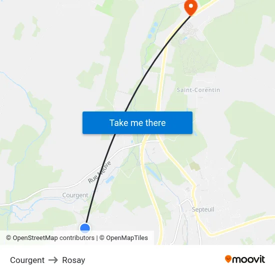 Courgent to Rosay map