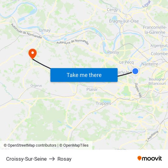 Croissy-Sur-Seine to Rosay map