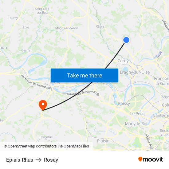 Epiais-Rhus to Rosay map