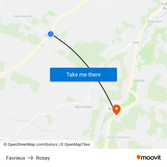 Favrieux to Rosay map