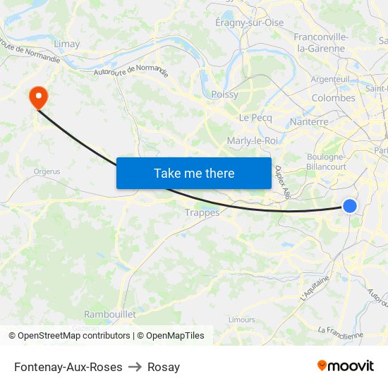 Fontenay-Aux-Roses to Rosay map