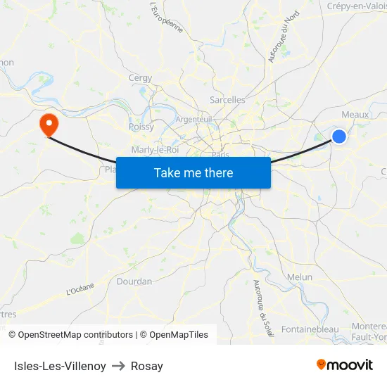 Isles-Les-Villenoy to Rosay map