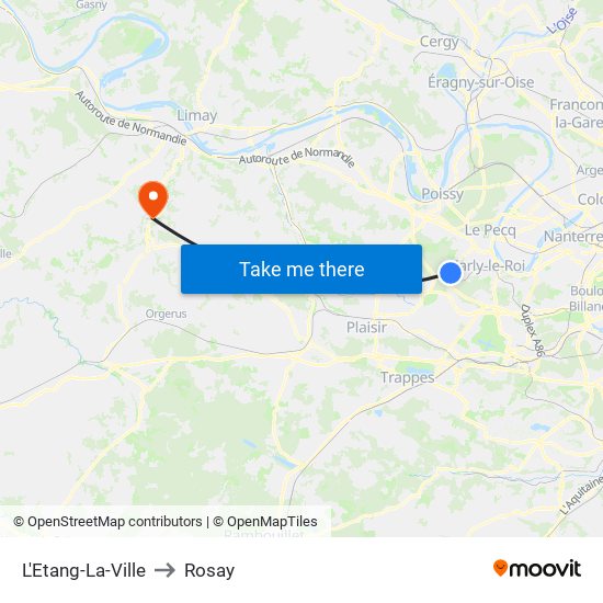 L'Etang-La-Ville to Rosay map