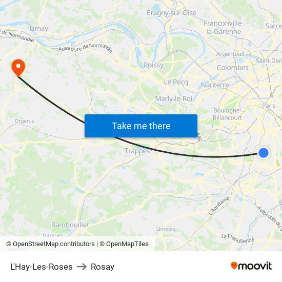 L'Hay-Les-Roses to Rosay map