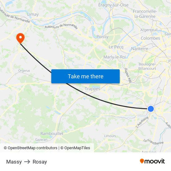 Massy to Rosay map