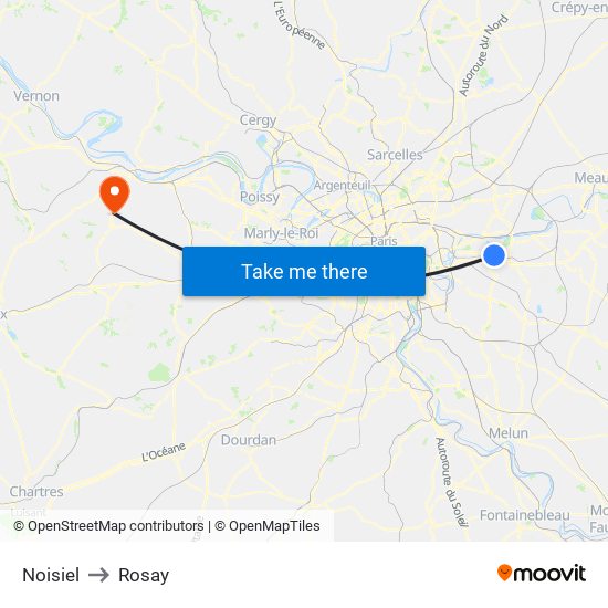 Noisiel to Rosay map