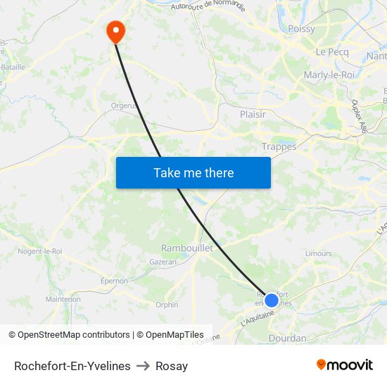Rochefort-En-Yvelines to Rosay map