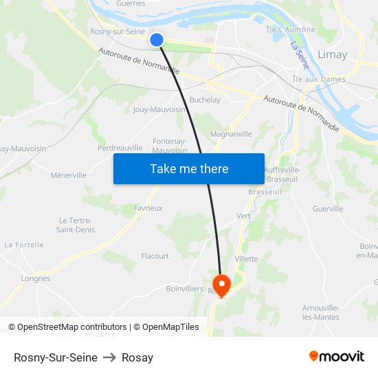 Rosny-Sur-Seine to Rosay map