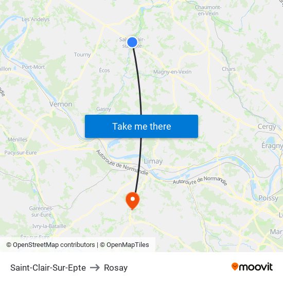 Saint-Clair-Sur-Epte to Rosay map